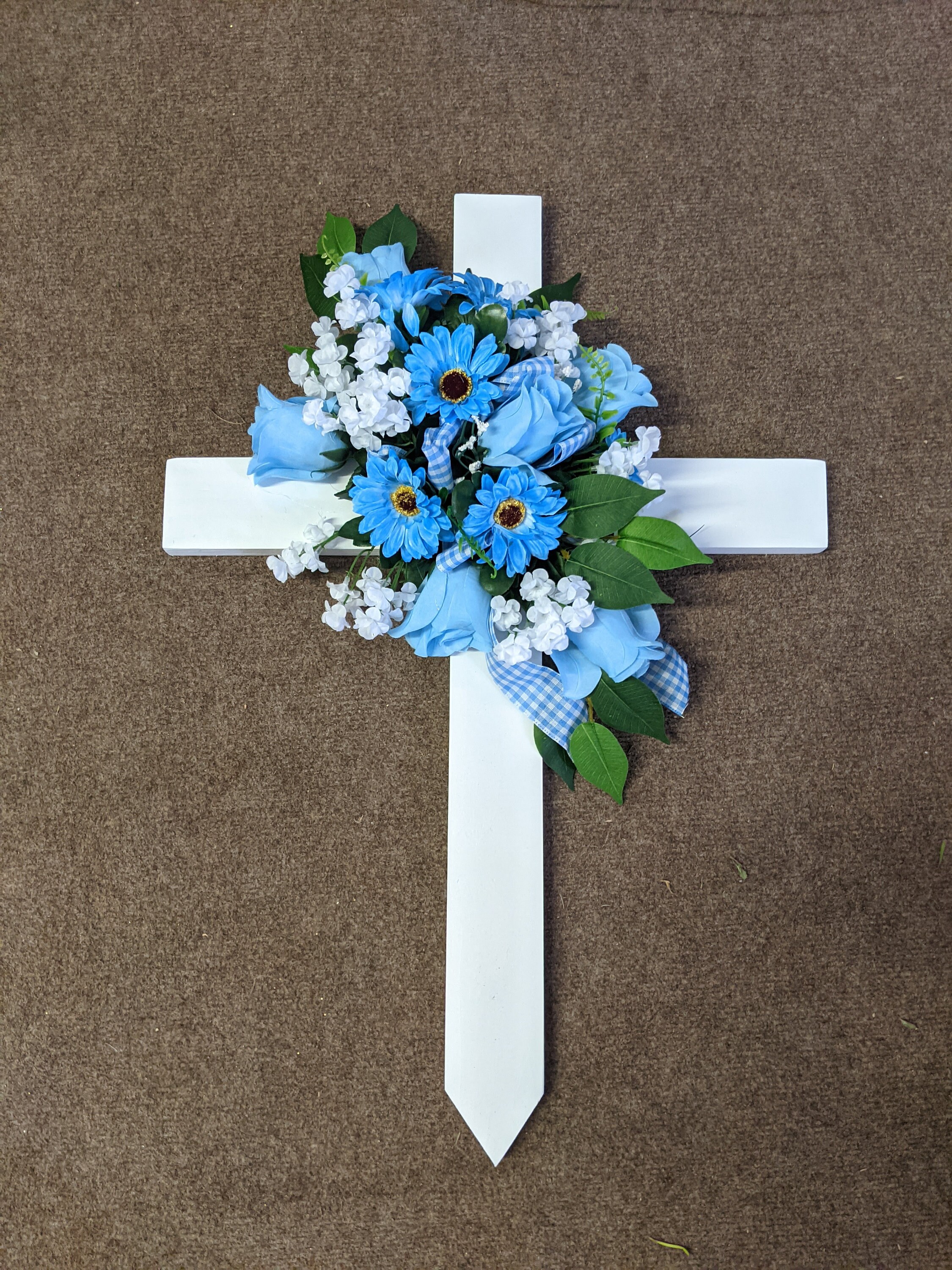 Cemetery Flowers Cemetery Cross Wooden Cross Memorial Etsy