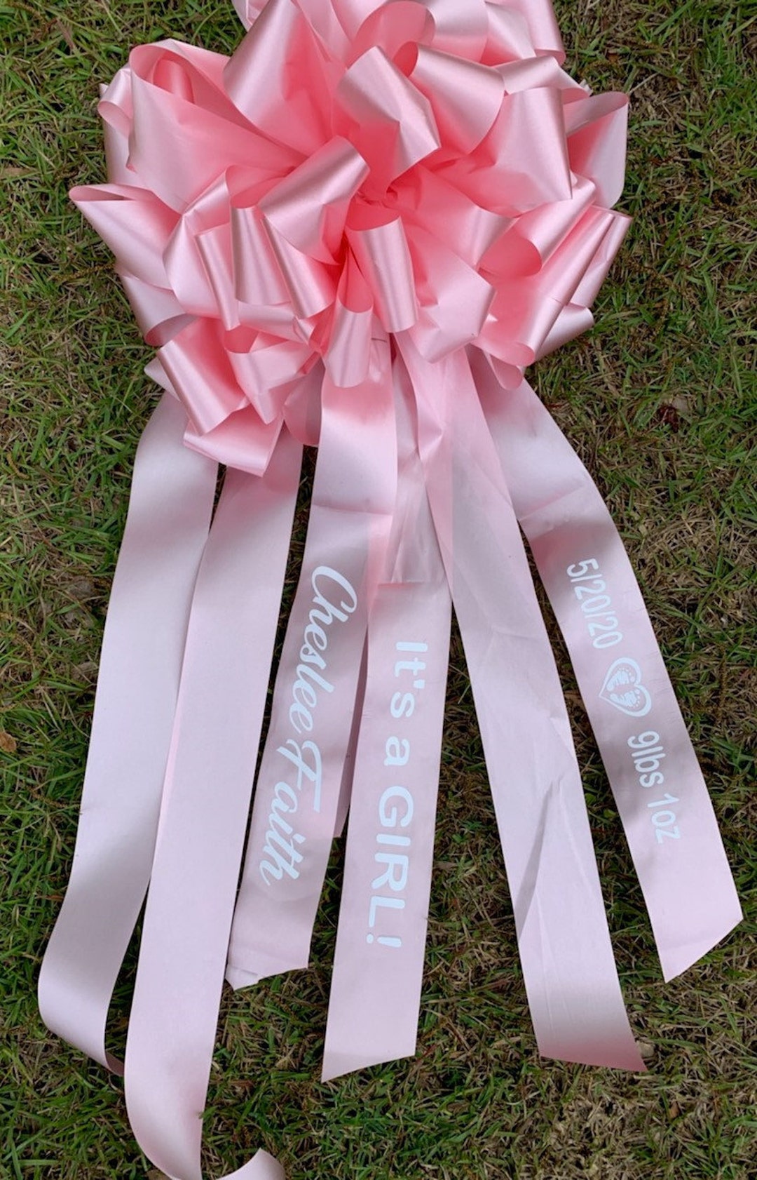 Baby Girl Bow, It's a Girl Bow, It's a Girl, Outdoor Bow, Pink Bow