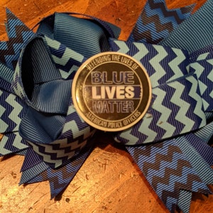 Blue Lives Matter Hair Bow, Hair Bow, Police Bow, Girls