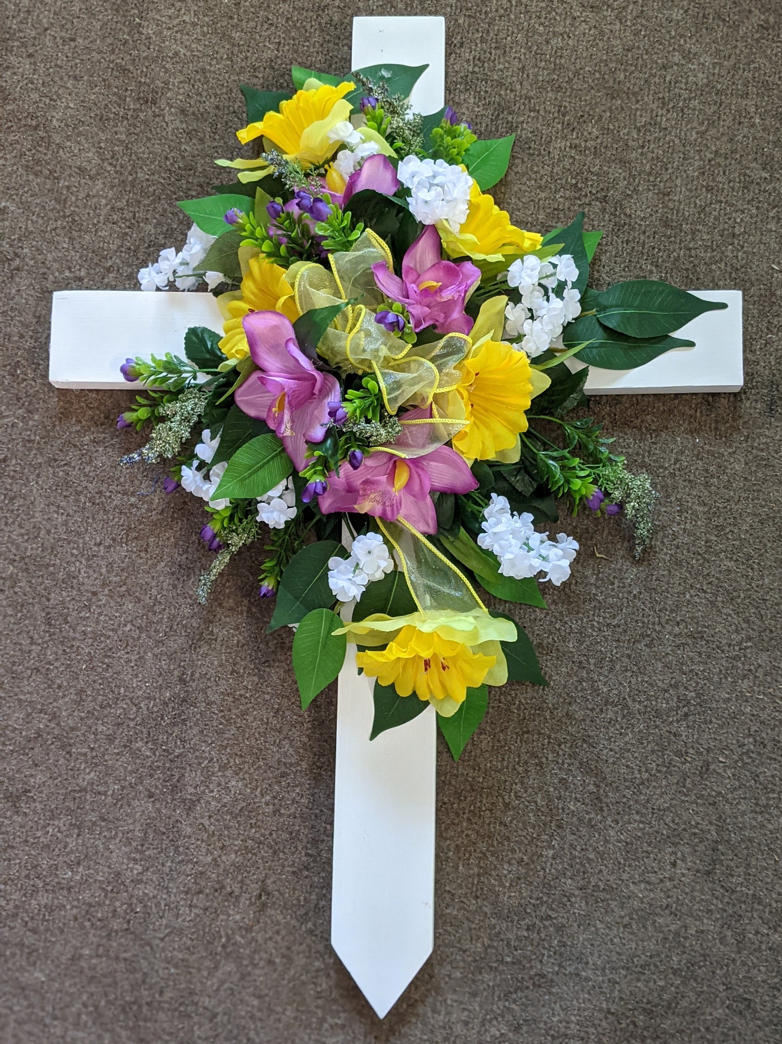 Cemetery Flowers Cemetery Cross Wooden Cross Memorial Etsy