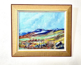 Scandinavian Mid-Century Oil Painting – Swedish Landscape by Erik Kullström