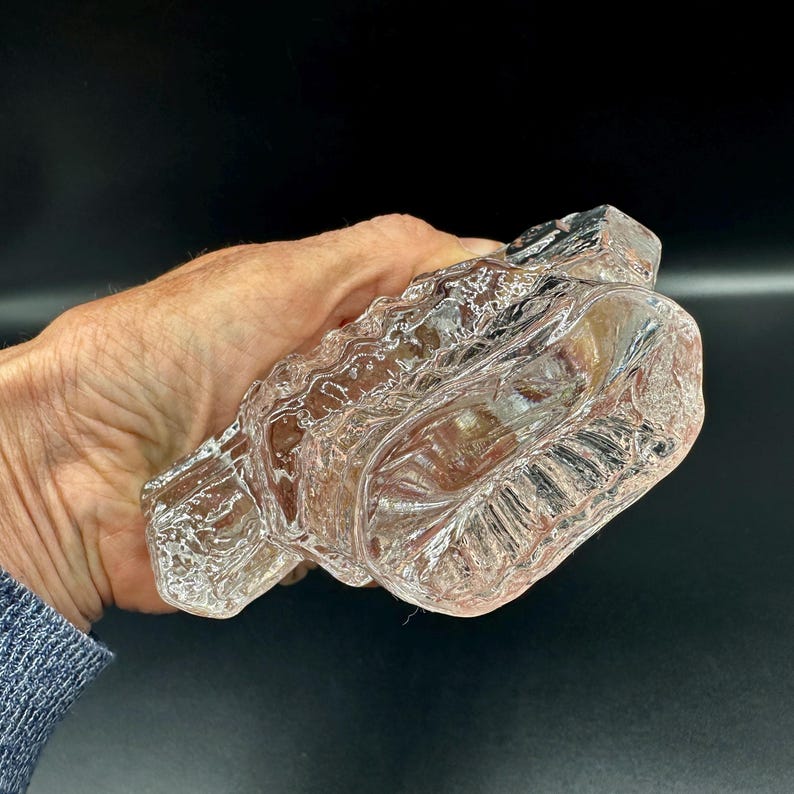 Brutalist Art Glass Fish Sculpture, Mid Century Scandinavian Decor image 9