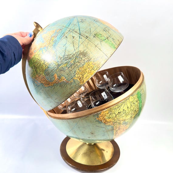 Bar Globe cabinet with hidden drinks storage, 42 cm