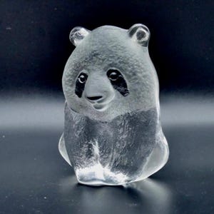 Art glass panda - wwf paperweight sculpture signed mats jonasson image 7
