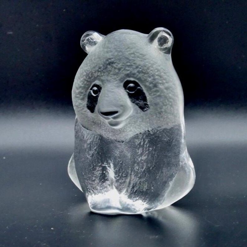 Art glass panda - wwf paperweight sculpture signed mats jonasson image 7