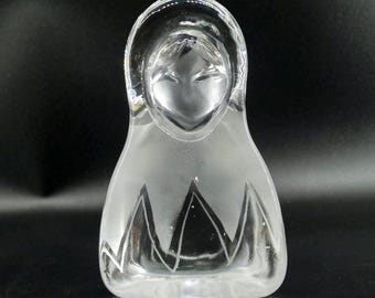 Glass eskimo girl by mats jonasson – royal krona, 1970s