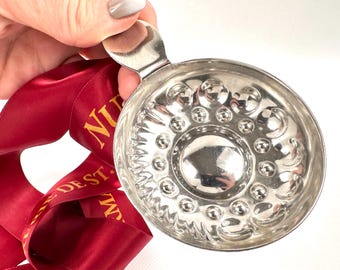 Vintage French Wine Taster – Silver Plate Sommelier Tastevin with Ribbon