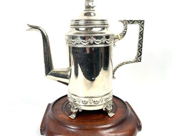 Antique Swedish Silver-Plated Coffee Pot – 1920s Art-Deco Elegance, 900 ml Capacity