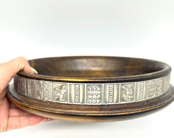 Norwegian Wooden Bowl with Pewter Band – St. Olaf & Viking decor