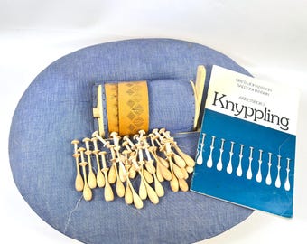 Swedish Bobbin Pillow Box – Vintage Lace Making Set, 1950s