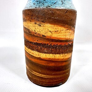 Dänische Studio Keramik Vase, signiert Kirsten 1987, handgefertigtes Steinzeug, skandinavische Keramik Bild 7