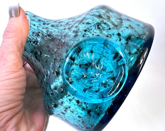 Vintage Schott Zwiesel by Heinrich Löffelhardt Blue Art Glass Vase, 1960s