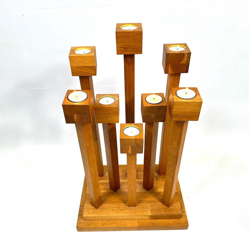 Scandinavian Floor Candle Holder, Wooden Candlestick Stand, Mid Century Decor image 6