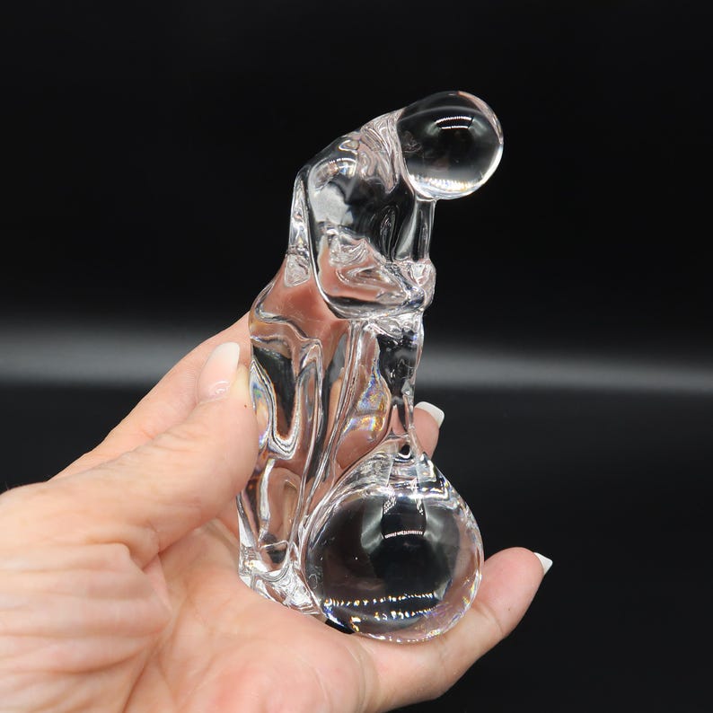 Swedish Art Glass Figurine, Orrefors Glassblower Sculpture by Olle Alberius image 1