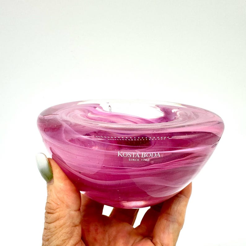 Kosta Boda Atoll Glass Bowl, Anna Ehrner Candle Holder, Swedish Decor image 8