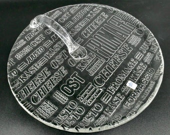 Royal Krona Vintage Art Glass Cheese Platter with Handle