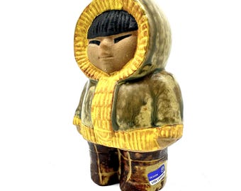 Lisa larson eskimo ceramic figurine – all the world’s children, 1970s