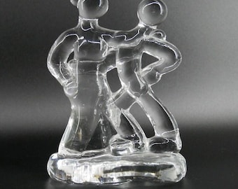Vintage art glass dancing figures designed by Tyko Axelsson - Reijmyre Scandinavian Made in Sweden