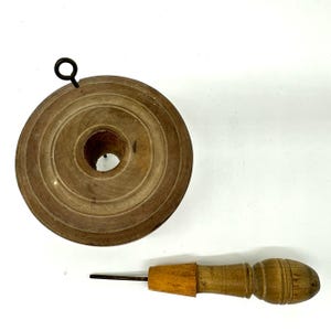 Wollkamm, Wollkamm, antik aus Holz, Skandinavisches Textilschmuck Bild 2