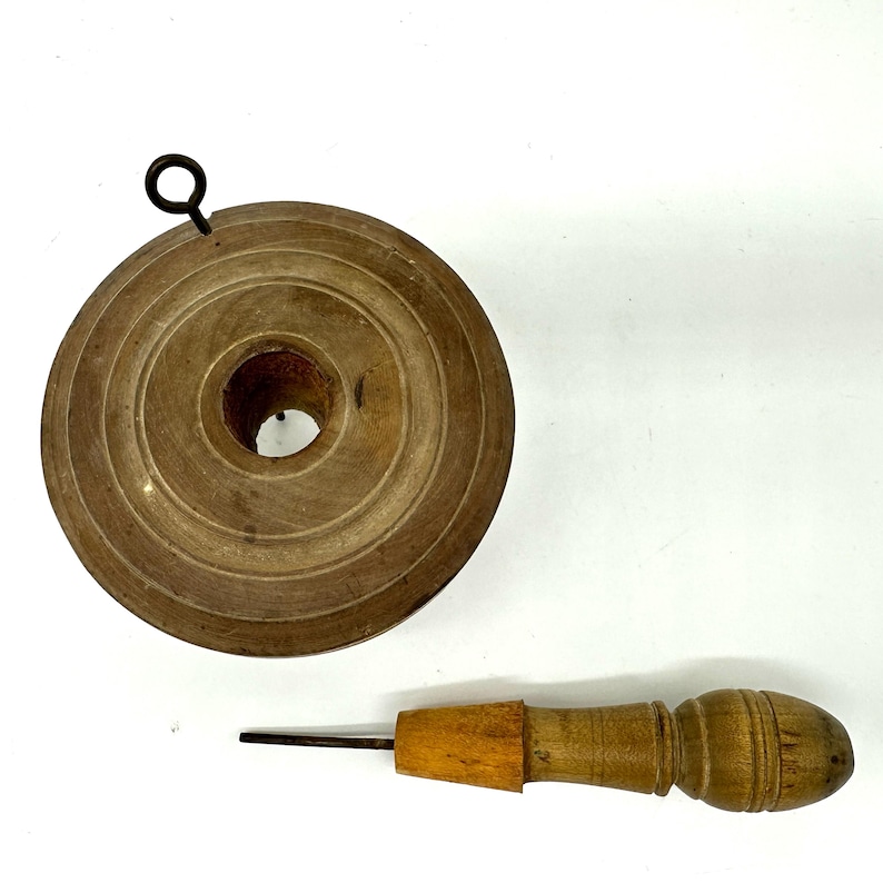 Wollkamm, Wollkamm, antik aus Holz, Skandinavisches Textilschmuck Bild 2
