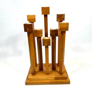Skandinavischer Bodenkerzenhalter, Kerzenständer aus Holz, Mid-Century-Dekor