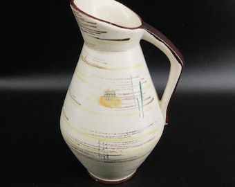 German ceramic vase, mid-century jug - geometric pattern