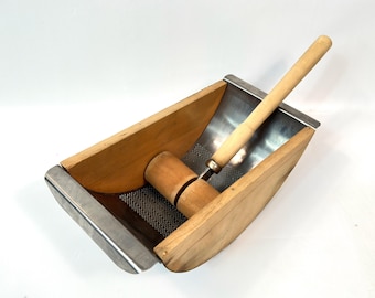 Wood Sieve Press – Extra large Antique Tomato Masher – Traditional Rustic Farmhouse Decor, 1940s