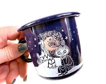 Muurla Moomin Winter Romance Enamel Mug, Finnish Character Cup