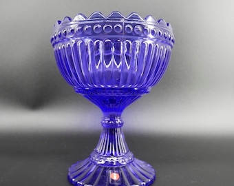 Vintage Art Glass Decorative Iittala Mariskooli Footed Bowl - Purple, Made in Finland