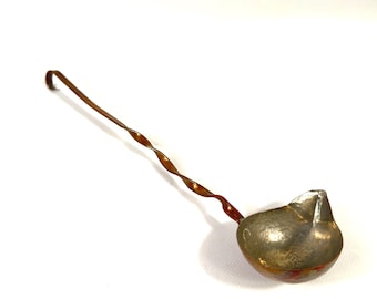 Hand-Forged Copper Ladle, Twisted Handle, 18th–19th Century