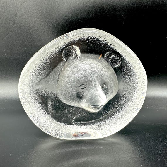 Wwf Glass Panda Sculpture – Mats Jonasson for Sweden, Signed