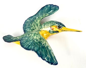 Kingfisher Wall Plaque, Beswick Bird Wall Art, Arthur Gredington, English Ceramics