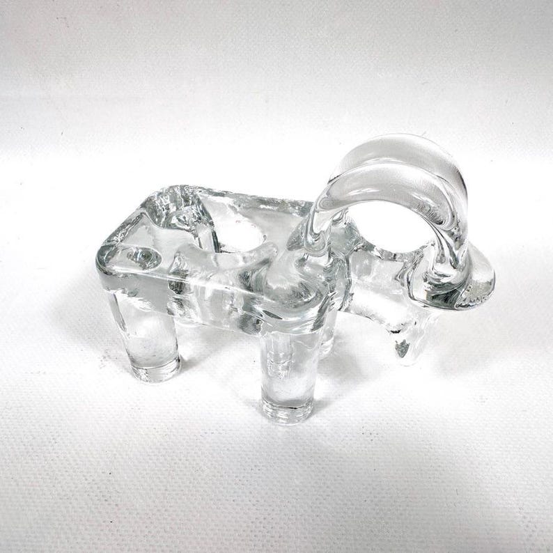 Vintage bertil vallien glass ram candleholder – kosta boda, sweden, scandinavian christmas design image 6
