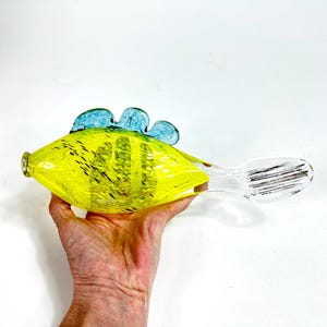 Vintage Kosta Boda Glass Fish Sculpture – Hand-Blown Sommerso Art, Signed & Labeled