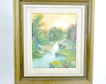 Vintage Swedish Oil Painting – Fishing Village Scene, Signed M. Nysander, 1970s Coastal Artwork