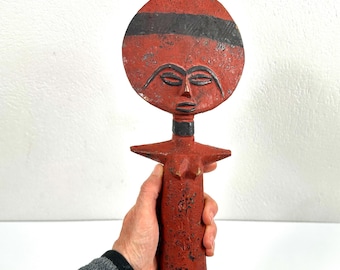 Ashanti Akuaba Fertility Doll – Hand-Carved Wooden Tribal Figure