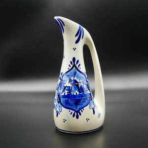 Vintage Delft Blue Keramik Krug - Delft Blue Flasche Keramik - Delfter Windmühle - Delfter Milchkännchen