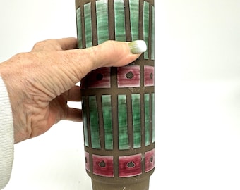 Vintage West German Sgraffito Vase – 1960s Mid-Century Modern Ceramic, Marked 717/2