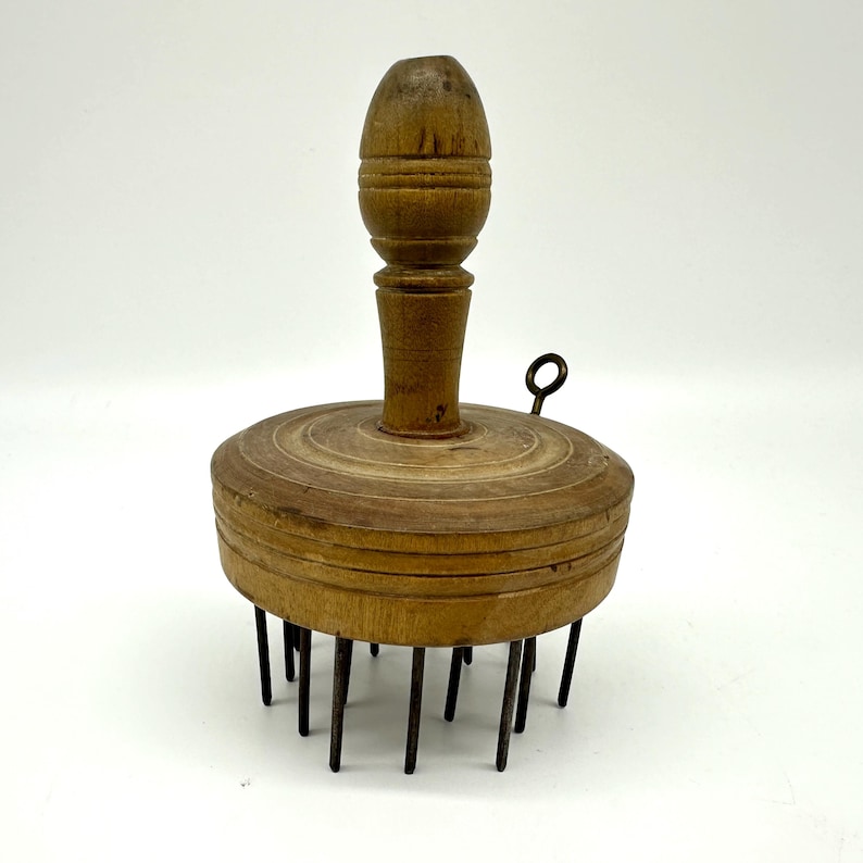 Wollkamm, Wollkamm, antik aus Holz, Skandinavisches Textilschmuck Bild 1