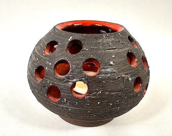 Danish ceramic lantern, sculptural 1980 vintage, Norrman Motala