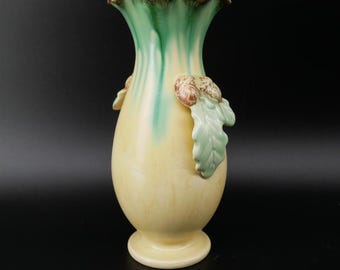 1930s Art Deco Ceramic Vase – German Acorn Design, Autumn Decor