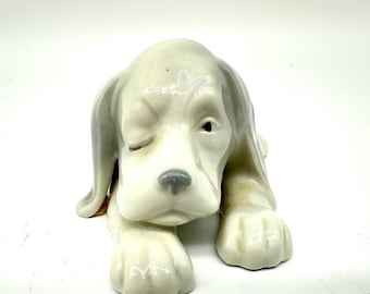 Vintage Porcelain Dog Figurine – East German GDR Ceramic Puppy Collectible