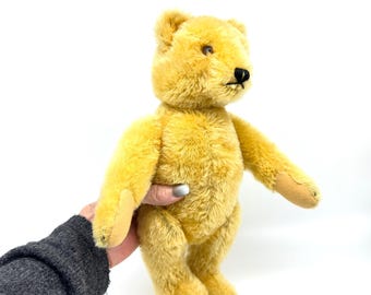 Vintage Steiff Mohair Teddy Bear | 1940s German Jointed Collectible | 34 cm Antique Plush