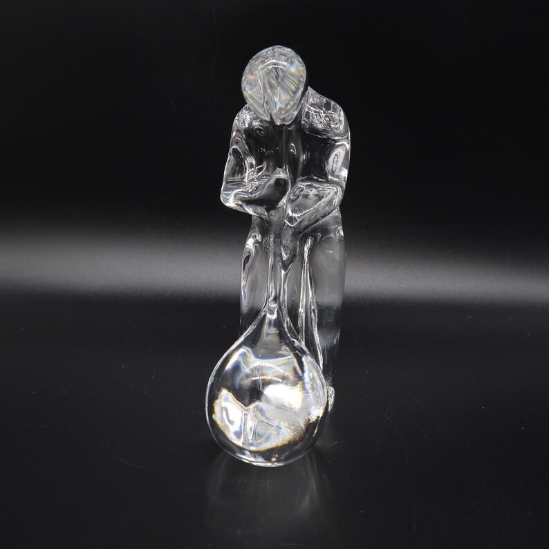 Swedish Art Glass Figurine, Orrefors Glassblower Sculpture by Olle Alberius image 4