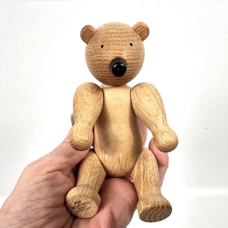 Oso de madera Kay Bojesen, juguete danés vintage, diseño de mediados de siglo imagen 1