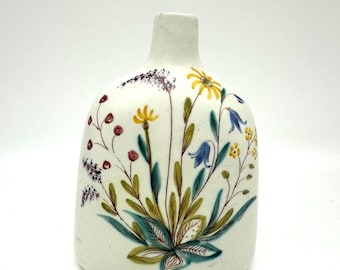 Vintage Rörstrand Vase “Wildflowers” by Lars Thorén | 1960s Swedish Mid-Century Ceramic