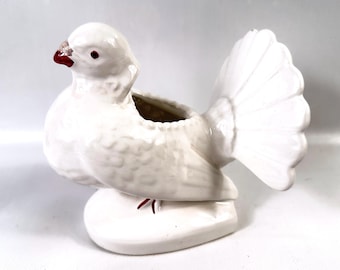 Pereiras Dove Vase, Portuguese Porcelain Bird Figurine, Vintage Flower Vase