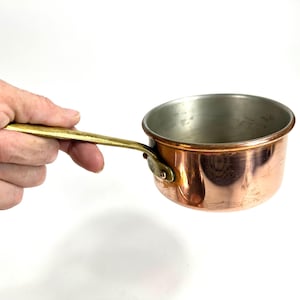 Mid Century rustikale 11,5 cm Kupferpfanne - Landhausstil - Vintage Kupferkochgeschirr - Made in Portugal - Hochwertige Saucenpfanne.