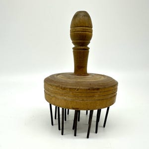 Wollkamm, Wollkamm, antik aus Holz, Skandinavisches Textilschmuck Bild 7