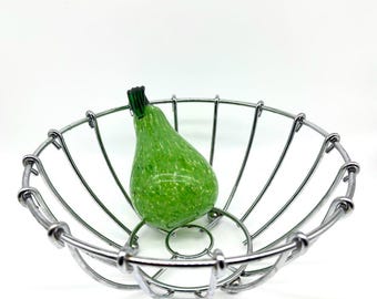 Mid-Century Chrome Wire Fruit Bowl – Scandinavian Modern Design, Open Wire Basket